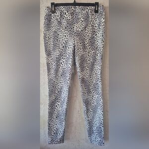 White And Grey Leopard Print Skinny Pants Women's Size 8-10 (M) Never Worn